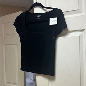 American Eagle Outfitters Classic Black Short Sleeve Top